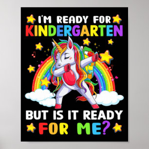 Kids First Day Of Kindergarten Fun Unicorn Back To Poster