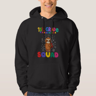 Kids First Grade Squad Sloth Elementary School 1 Hoodie