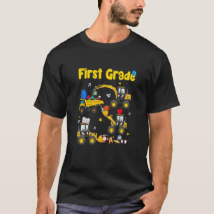 Kids First Grade Truck Construction Boys Team 1st T-Shirt