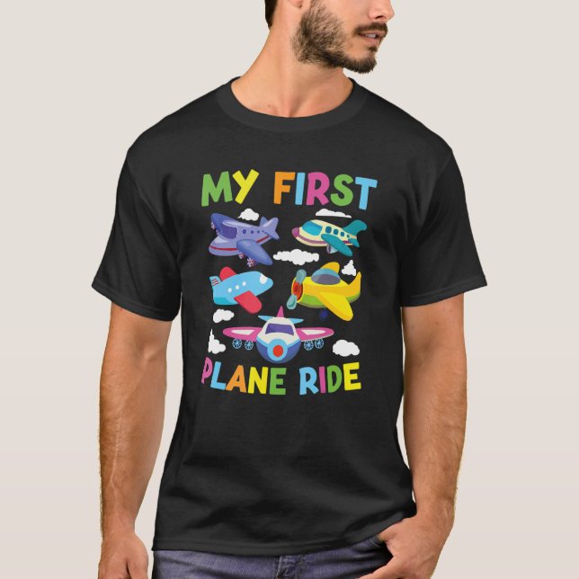 Kids First Time Flying My First Aeroplane Ride Boy T-Shirt (Front)