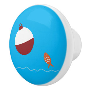 Kids Fish and Bait Ceramic Knob