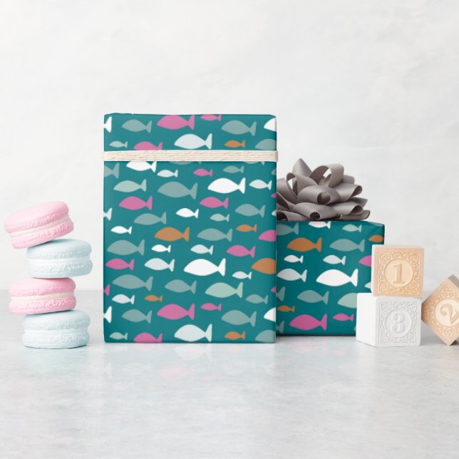 Kids fish pattern wrapping paper (Baby Shower)
