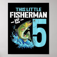 Kids Fishing Birthday Shirt 5 Year Old Boy Fisher