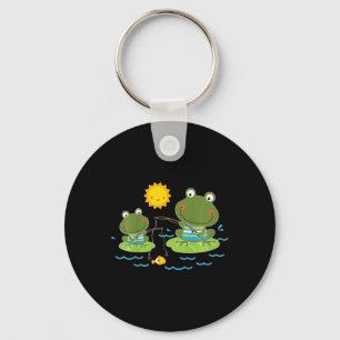 Kids Fishing Frogs Cute Fisherman  Key Ring