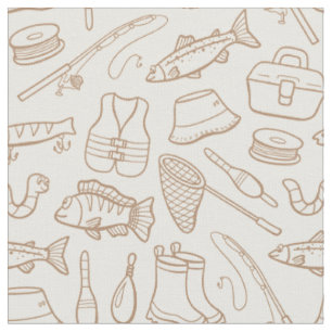 Kids Fishing Gear Fish Angler Hiking Camping Beige Fabric