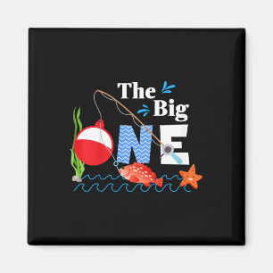 Kids Fishing The Big One Year 1st First Birthday L Magnet