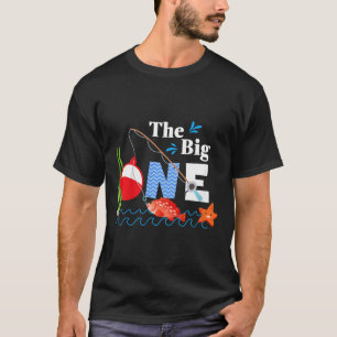 Kids Fishing The Big One Year 1st First Birthday L T-Shirt