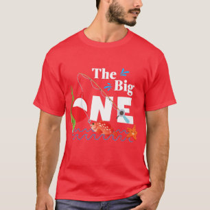 Kids Fishing The Big One Year 1st First Birthday L T-Shirt