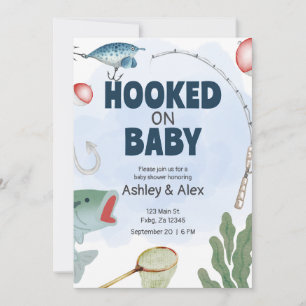 Kids Fishing Theme Babyshower Invitation