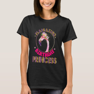 Kids Flamazing Birthday Princess Flamingo Birthday T-Shirt