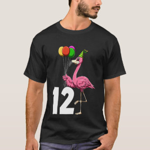 Kids Flamingo Birthday 12 Flamingo Theme 12th Birt T-Shirt