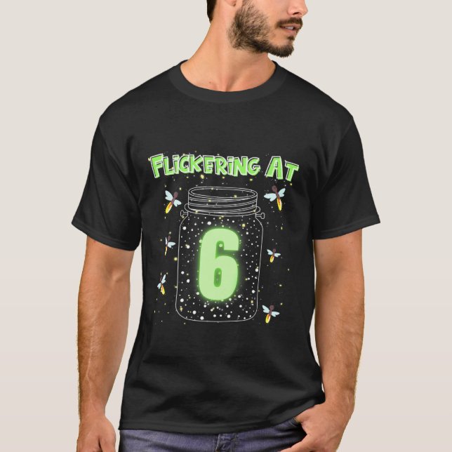 Kids Flickering At 6 Fireflies In A Mason Jar Fire T-Shirt (Front)
