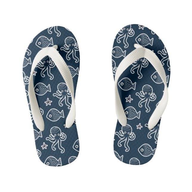 Kids Flip Flops-Sea Life Kid's Thongs (Footbed)