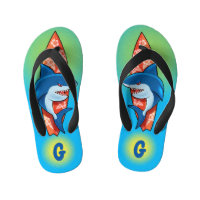 Kids Flip Flops Shark surf hippy boho custom