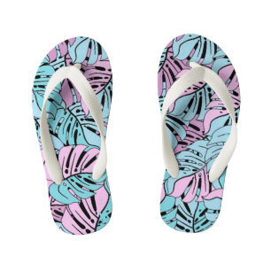 Kids Flip Flops-Tropical Leaves Kid's Thongs