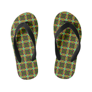 Kids Flip-flops with Kaleidoscope Design in green Kid's Thongs