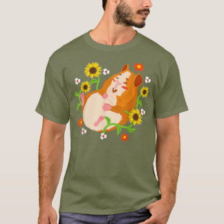 Kids Floral Hamster Clothes Flower Outfit Women T-Shirt