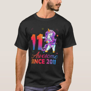 Kids Flossing Unicorn 11Th Birthday Girls Awesome T-Shirt