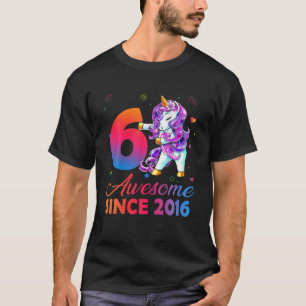 Kids Flossing Unicorn 6Th Birthday Girls Awesome S T-Shirt