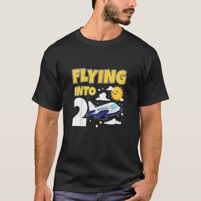 Kids Flying Into 2 Aeroplane Pilot 2 Year Old 2nd  T-Shirt (Front)