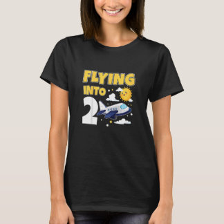Kids Flying Into 2 Aeroplane Pilot 2 Year Old 2nd T-Shirt