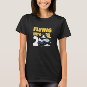 Kids Flying Into 2 Aeroplane Pilot 2 Year Old 2nd T-Shirt
