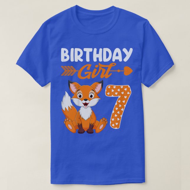 Kids Fo Animal Lovers 7th Birthday Girl Fo Bday 7  T-Shirt (Design Front)