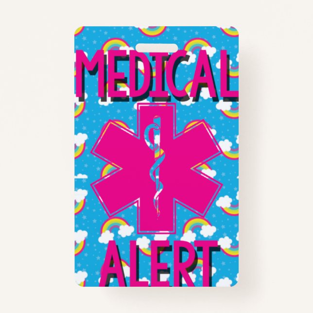Kids Food Allergy Medical Allergy Alert ID Badge (Back)