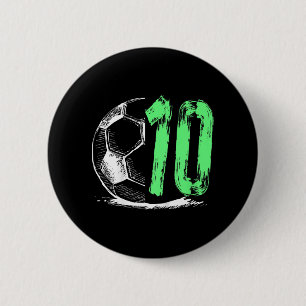 Kids Football 10 years old boy birthday party 6 Cm Round Badge