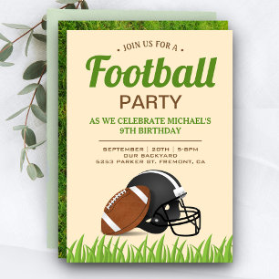 Kids Football Birthday Party Invitation