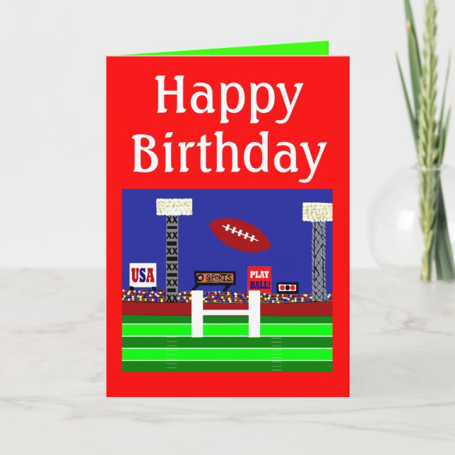 Kids Football Happy Birthday Card Gift (Front)