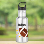 Kids Football Stars Personalized 532 Ml Water Bottle<br><div class="desc">A cute football and stars water bottle for kids. Easily personalize with a name to make this a custom gift.</div>