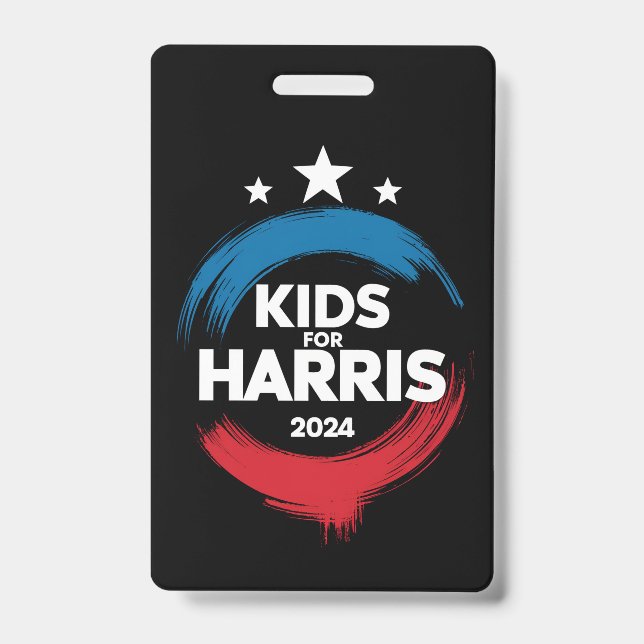 Kids For Harris President Kids Love Kamala Harris ID Badge (Front)