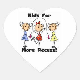 Kids For More Recess Heart Sticker