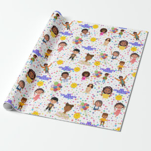 Kids for Purim Wrapping paper 30"+