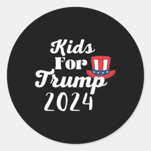 Kids For Trump Election 2024 1  Classic Round Sticker