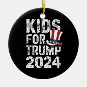 Kids For Trump USA Election 2024 Ceramic Ornament