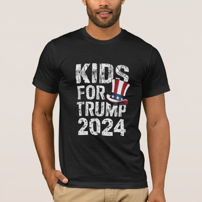 Kids For Trump USA Election 2024 T-Shirt (Front)