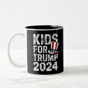 Kids For Trump USA Election 2024 Two-Tone Coffee Mug