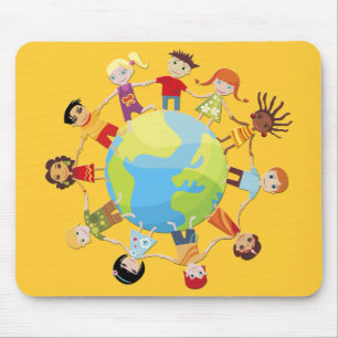 Kids for world peace mouse pad