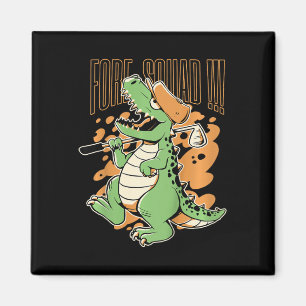 Kids Fore Squad T-rex Dinosaur Golf Player Graphic Magnet