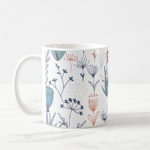 Kid's forest illustration, foxes and flowers. coffee mug