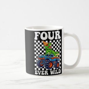 Kids Four Ever Wild Dinosaur Monster Truck 4th Bir Coffee Mug