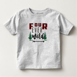 Kids Four-ever Wild Lumberjack Wild Flannel Plaid Toddler T-Shirt
