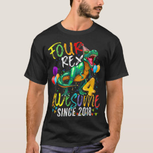 Kids Four T Re Awesome Since 2018 4 Years Old 4th T-Shirt