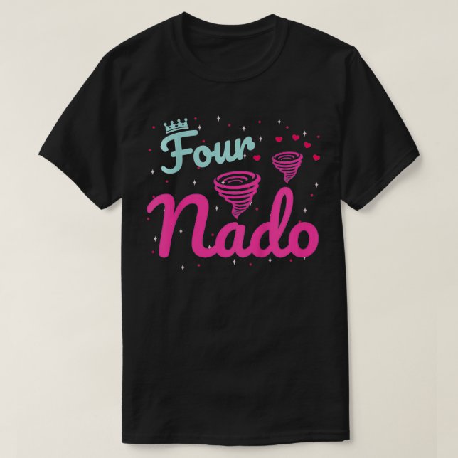Kids Fournado Four Nado Funny Birthday Quote Four  T-Shirt (Design Front)