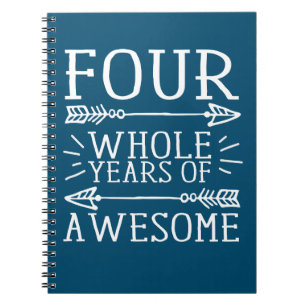 Kids Fourth Birthday Boy 4 Year Old Birthday Boy Notebook