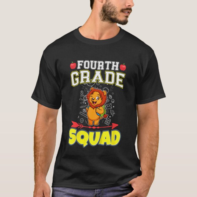 Kids Fourth Grade Squad  Elementary Primary School T-Shirt (Front)