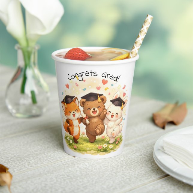 Kids Fox Bear Bunny Preschool Kindergarten Party Paper Cups (Insitu)