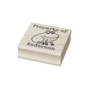 Kids Frog Personalised Property Of Cartoon Animal Rubber Stamp